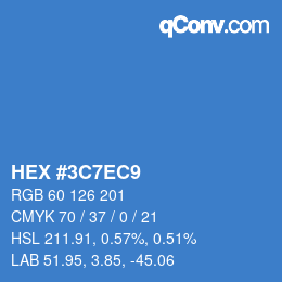 Color code: HEX #3C7EC9 | qconv.com