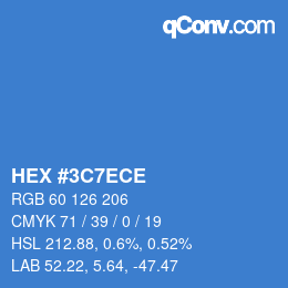Código de color: HEX #3C7ECE | qconv.com