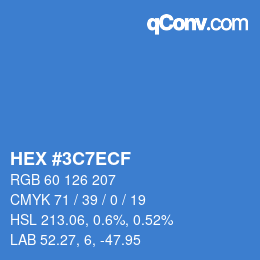 Color code: HEX #3C7ECF | qconv.com