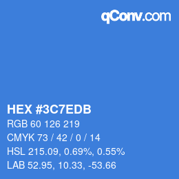 カラーコード: HEX #3C7EDB | qconv.com