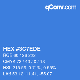 Color code: HEX #3C7EDE | qconv.com