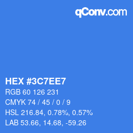 カラーコード: HEX #3C7EE7 | qconv.com