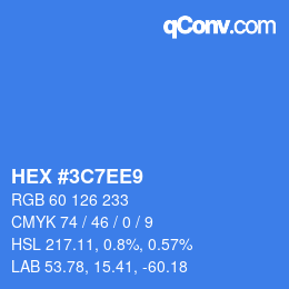 カラーコード: HEX #3C7EE9 | qconv.com