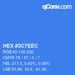 Color code: HEX #3C7EEC | qconv.com