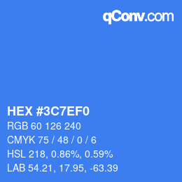 Color code: HEX #3C7EF0 | qconv.com