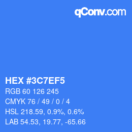 Color code: HEX #3C7EF5 | qconv.com