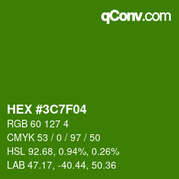 カラーコード: HEX #3C7F04 | qconv.com
