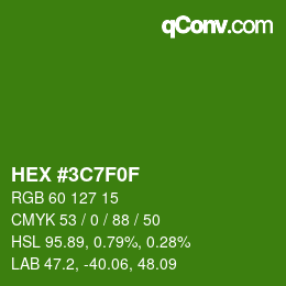 カラーコード: HEX #3C7F0F | qconv.com