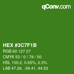 Color code: HEX #3C7F1B | qconv.com