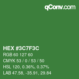 カラーコード: HEX #3C7F3C | qconv.com