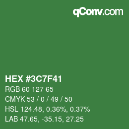 Color code: HEX #3C7F41 | qconv.com