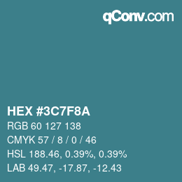 Color code: HEX #3C7F8A | qconv.com