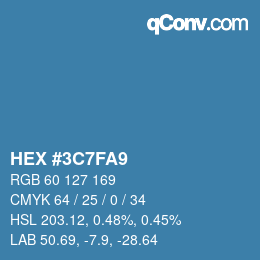 Color code: HEX #3C7FA9 | qconv.com