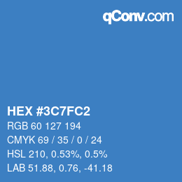 Color code: HEX #3C7FC2 | qconv.com