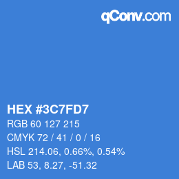 Color code: HEX #3C7FD7 | qconv.com