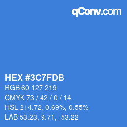 カラーコード: HEX #3C7FDB | qconv.com