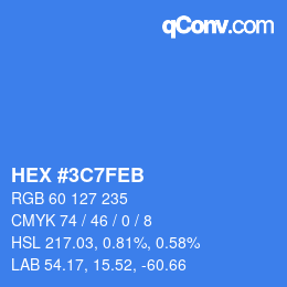 Color code: HEX #3C7FEB | qconv.com