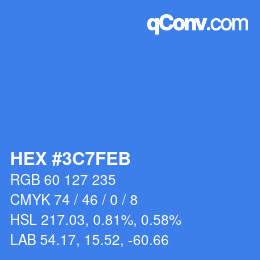 カラーコード: HEX #3C7FEB | qconv.com