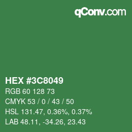 Color code: HEX #3C8049 | qconv.com