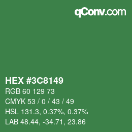 Color code: HEX #3C8149 | qconv.com