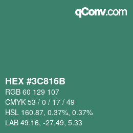 Color code: HEX #3C816B | qconv.com