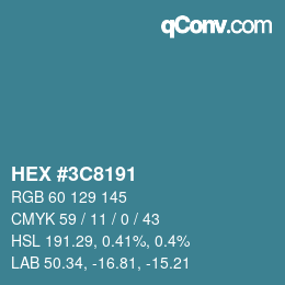 Color code: HEX #3C8191 | qconv.com
