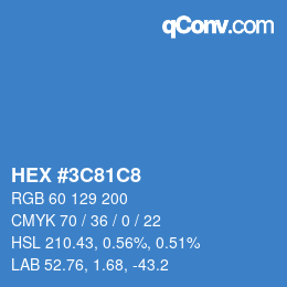 Color code: HEX #3C81C8 | qconv.com
