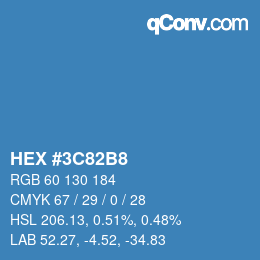 Color code: HEX #3C82B8 | qconv.com