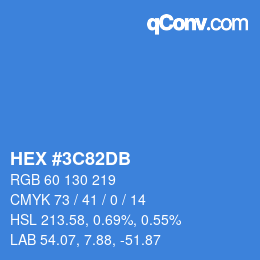 Color code: HEX #3C82DB | qconv.com