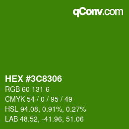 Color code: HEX #3C8306 | qconv.com