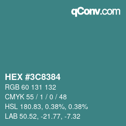 Color code: HEX #3C8384 | qconv.com