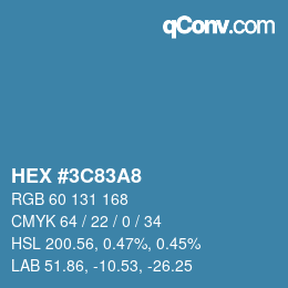 Color code: HEX #3C83A8 | qconv.com
