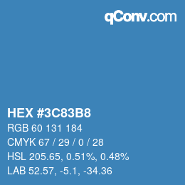 Color code: HEX #3C83B8 | qconv.com