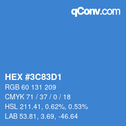 Color code: HEX #3C83D1 | qconv.com