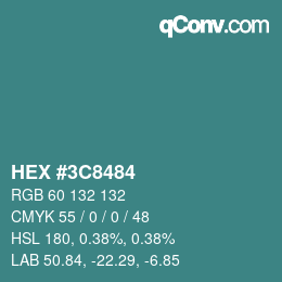 Color code: HEX #3C8484 | qconv.com