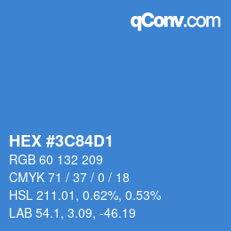 Color code: HEX #3C84D1 | qconv.com