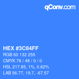 Color code: HEX #3C84FF | qconv.com