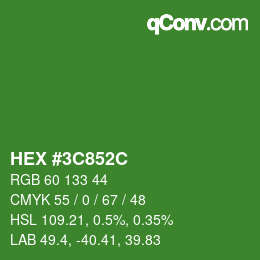 Color code: HEX #3C852C | qconv.com