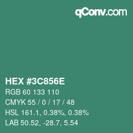 Color code: HEX #3C856E | qconv.com