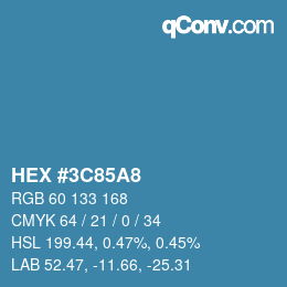 Farbcode: HEX #3C85A8 | qconv.com
