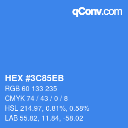 Color code: HEX #3C85EB | qconv.com