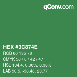 Color code: HEX #3C874E | qconv.com