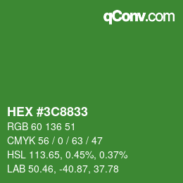 Color code: HEX #3C8833 | qconv.com