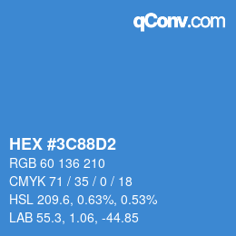 Color code: HEX #3C88D2 | qconv.com