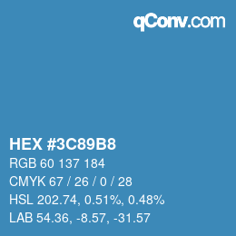 Color code: HEX #3C89B8 | qconv.com