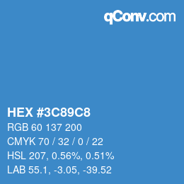 Color code: HEX #3C89C8 | qconv.com