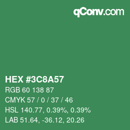 Color code: HEX #3C8A57 | qconv.com