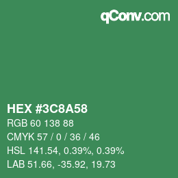 Color code: HEX #3C8A58 | qconv.com