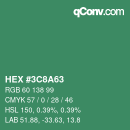 Color code: HEX #3C8A63 | qconv.com