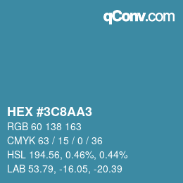 Color code: HEX #3C8AA3 | qconv.com